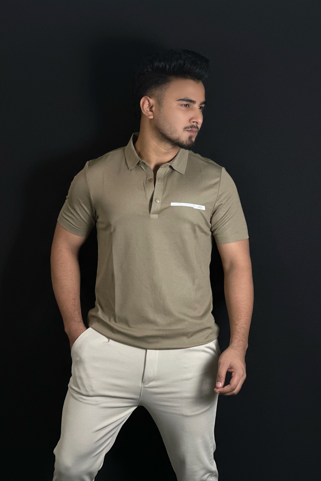 অলিভ গ্রীন কালার পোলো টি-শার্ট-CA